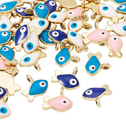 40Pcs Alloy Enamel Charms&nbsp;ENAM-PJ0001-15
