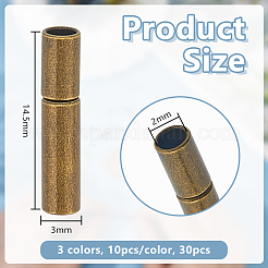 30Pcs 3 Colors Brass Bayonet Clasps&nbsp;KK-OC0001-68
