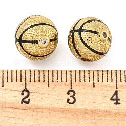 Basketball Rack Plating Brass Micro Pave Clear Cubic Zirconia Beads&nbsp;KK-Z063-50G
