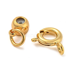 Brass Spring Ring Clasps and Silicone Beads&nbsp;LS-KK-WH0052-04G