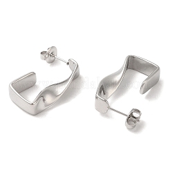 Non-Tarnish 304 Stainless Steel Twist Rectangle Stud Earrings&nbsp;EJEW-Z022-30P