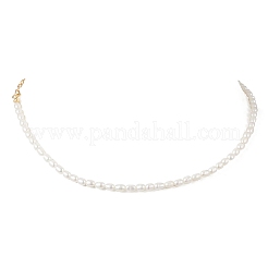 Natural Cultured Freshwater Pearl Rice Beaded Necklaces&nbsp;NJEW-JN05688