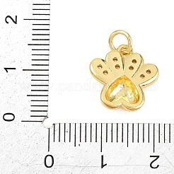 Brass Micro Pave Clear Cubic Zirconia Pendants&nbsp;KK-D258-15G