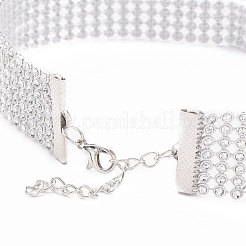 7 Row Crystal Rhinestone Choker Necklace&nbsp;NJEW-F289-01B-P