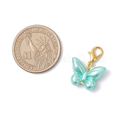 Opaque Acrylic Imitation Pearl Butterfly Pendant Decorations&nbsp;HJEW-JM03919-02