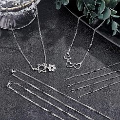 Half Finished 304 Stainless Steel Cable Chain Necklaces&nbsp;STAS-UN0038-66P