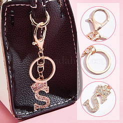 2Pcs 2 Style Flash Rhinestone Letter.S Pendant Keychain&nbsp;KEYC-DC0001-04