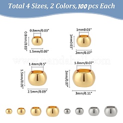 800Pcs 8 Styles 304 Stainless Steel Spacer Beads&nbsp;STAS-WR0001-35
