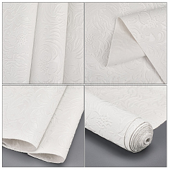 1 Sheet Embossed Flower Pattern Imitation Leather Fabric&nbsp;DIY-CL0002-19E