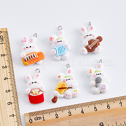 60Pcs 6 Style Music Theme Opaque Resin Pendants&nbsp;RESI-DC0001-06