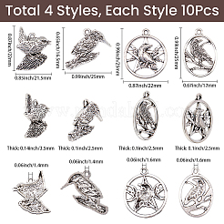 40Pcs 4 Styles Tibetan Style Alloy Pendants&nbsp;FIND-SC0021-22