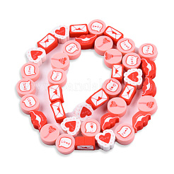 Handmade Polymer Clay Beads Strands&nbsp;CLAY-N008-077-B01