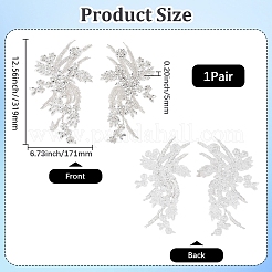 1Pair Flower Glass Rhinestone & Polyester with Glass Beads Sew on Embossed Ornament Accessories&nbsp;DIY-CY0001-92