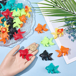 30Pcs 6 Colors Resin Gold Fish Display Decorations&nbsp;AJEW-SP0004-09