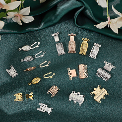 32 Sets 16 Styles 304 Stainless Steel Box Clasps&nbsp;STAS-ME0002-85