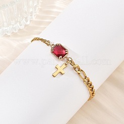 Cross 304 Stainless Steel Charm Bracelets&nbsp;BJEW-JB13967
