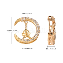 Brass Micro Pave Clear Cubic Zirconia Screw Eye Peg Bails&nbsp;KK-T062-110G-NF