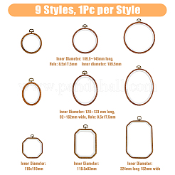 9Pcs 9 Style Plastic Cross Stitch Embroidery Hoops&nbsp;FIND-DC0004-90
