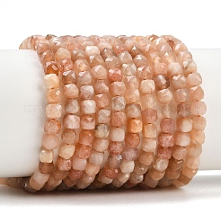 Natural Peach Moonstone Beads Strands&nbsp;G-B171-A02-4x4mm
