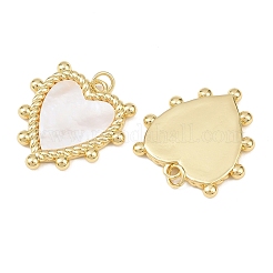 Natural Shell Heart Pendants&nbsp;KK-L251-42G-01