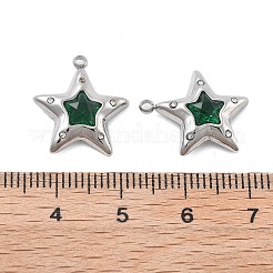 304 Stainless Steel Micro Pave Cubic Zirconia Pendants&nbsp;STAS-Z121-44P