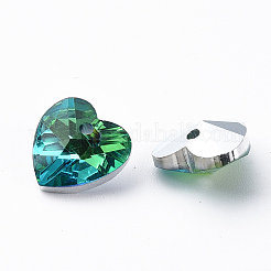 Heart Electroplated Glass Charms&nbsp;EGLA-N006-012A