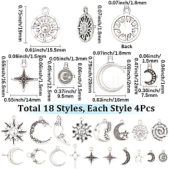 72Pcs 18 Styles Tibetan Style Alloy Pendants&nbsp;FIND-BM0001-04