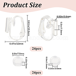 24Pcs Brass Clip-on Earring Converters Findings&nbsp;KK-SP0001-16S