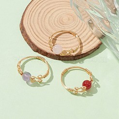 Natural Mixed Gemstone Finger Ring&nbsp;RJEW-JR00579