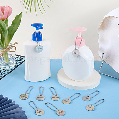 10Pcs 10 Styles 304 Stainless Steel Soap Tags with Chain&nbsp;AJEW-FG0005-65