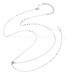 304 Stainless Steel Lariat & Y Necklace&nbsp;NJEW-OY002-31P