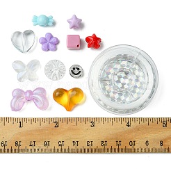 106Pcs 11 Styles Transparent Mixed Colors Acrylic Beads with Strong Stretchy Beading Elastic Thread&nbsp;OACR-FS0001-60