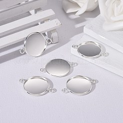 201 Stainless Steel Cabochon Connector Settings&nbsp;STAS-F191-15S-H