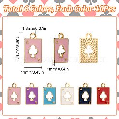 60Pcs 6 Colors Alloy Pendant&nbsp;ENAM-SC0003-89