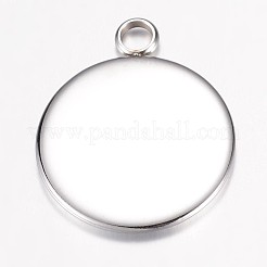Tarnish Resistant 304 Stainless Steel Pendant Cabochon Settings&nbsp;X-STAS-G071-45P