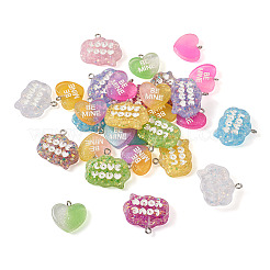 30Pcs 15 Styles Transparent Resin Pendants&nbsp;RESI-CW0001-21