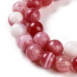 Natural Striped Agate/Banded Agate Beads Strands&nbsp;G-Z060-A01-B15