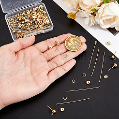 304 Stainless Steel Ball Post Stud Earring Findings & Flat Head Pins & Ball Head Pins & Eye Pin & Jump Rings&nbsp;STAS-BBC0010-38G