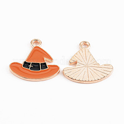 Light Gold Tone Alloy Enamel Pendants&nbsp;ENAM-T018-19B