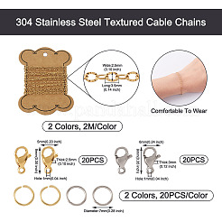 304 Stainless Steel Textured Cable Chains&nbsp;DIY-BY0001-43