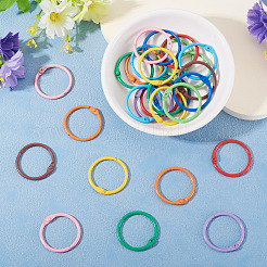 30Pcs 10 Colors Spray Painted Iron Hinged Binder Rings&nbsp;IFIN-TA0001-77