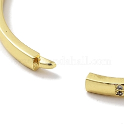 Brass Micro Pave Clear Cubic Zirconia Hinged Bangles for Woman&nbsp;BJEW-Z061-02G