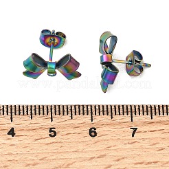 304 Stainless Steel Bowknot Stud Earring Findings&nbsp;STAS-Z159-01RC