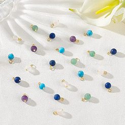 60Pcs Frosted Natural & Synthetic Gemstone Charms&nbsp;FIND-FH0004-55