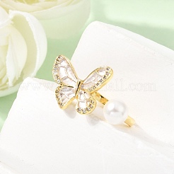 Adjustable Brass Micro Pave Cubic Zirconia Enamel Finger Rings&nbsp;CU-CBABA66-07B-G