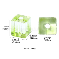 100Pcs Baking Paint Transparent Glass Beads&nbsp;DGLA-YW0001-35E
