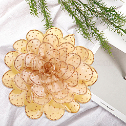 Flower Cloth Rhinestone Broochs&nbsp;JEWB-WH20009-06P-04