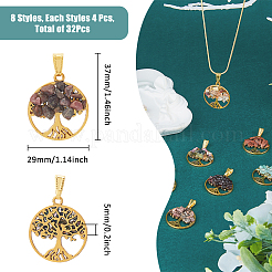 32Pcs 8 Colors Tibetan Style Alloy Pendants&nbsp;PALLOY-FH00018