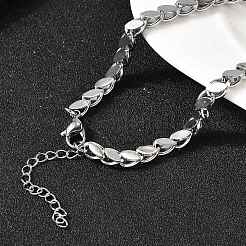 304 Stainless Steel Horse Eye Twisted Chain Necklaces for Women Men&nbsp;NJEW-A046-01P