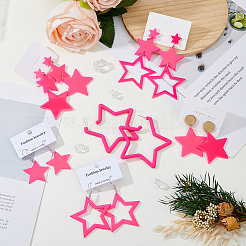 6 Pairs 6 Style Fashion Star Acrylic Dangle Stud Earrings with 316 Stainless Steel Pins for Women&nbsp;EJEW-FI0002-52